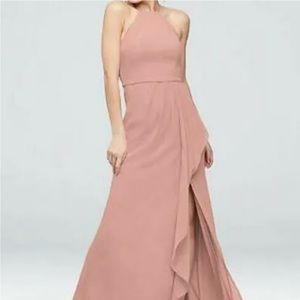 ❣️SALE❣️ CELEBRATE DB STUDIO high-neck chiffon bridesmaid prom maxi dress